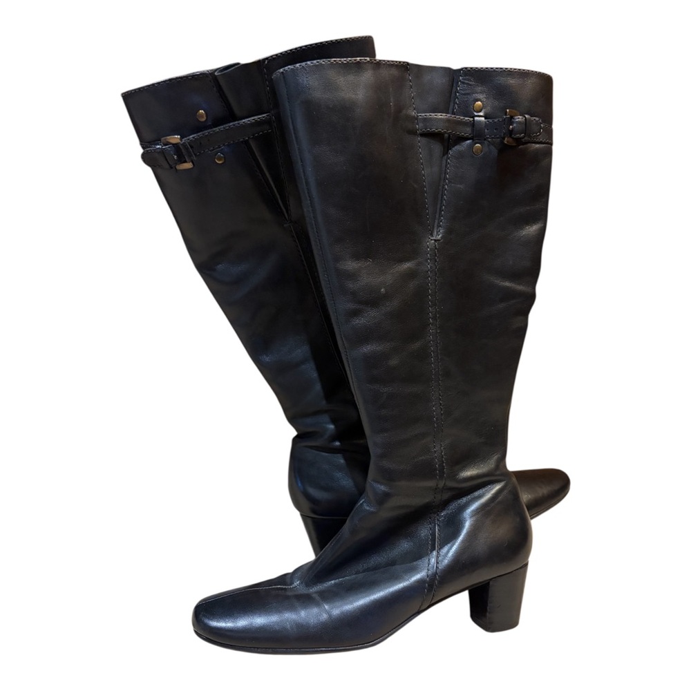 Ecco heel boots black size 39